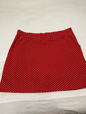 Quacker Factory Red Polka Dot A-Line Skort